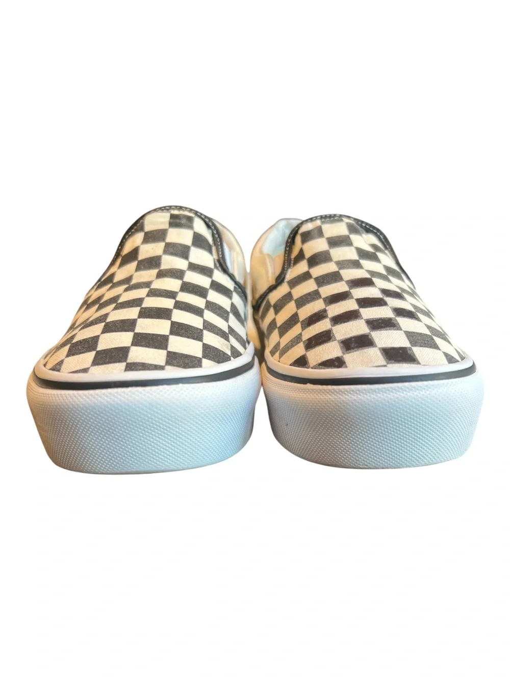 Vans Classic Slip-On Platform Shoes signature black & white checkerboard pattern